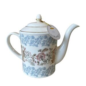 Envogue Fine Porcelain Teapot Easter Bunny Spring Floral 30oz NEW